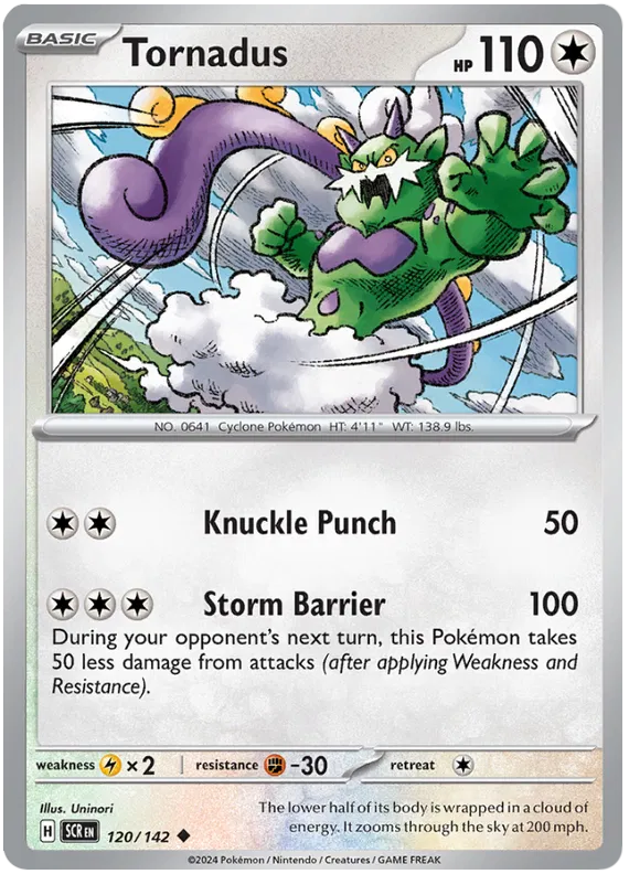 Tornadus Stellar Crown Pokemon Single Card 120/142