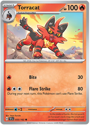 Torracat Temporal Forces Pokemon Single 033/162