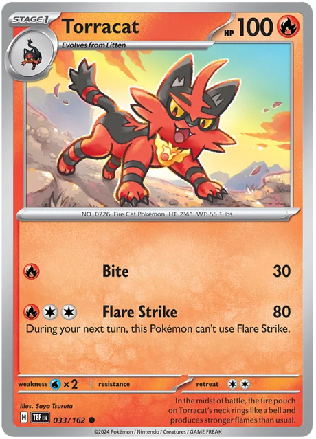 Torracat Temporal Forces Pokemon Single 033/162
