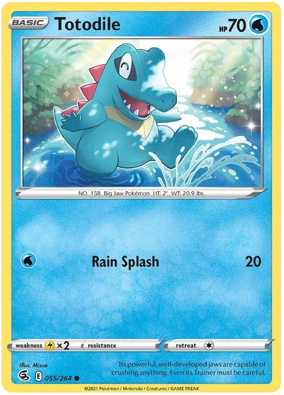 Totodile Fusion Strike Pokemon Card Singles 055/264