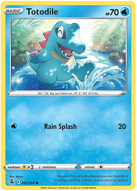 Totodile Fusion Strike Pokemon Card Singles 055/264