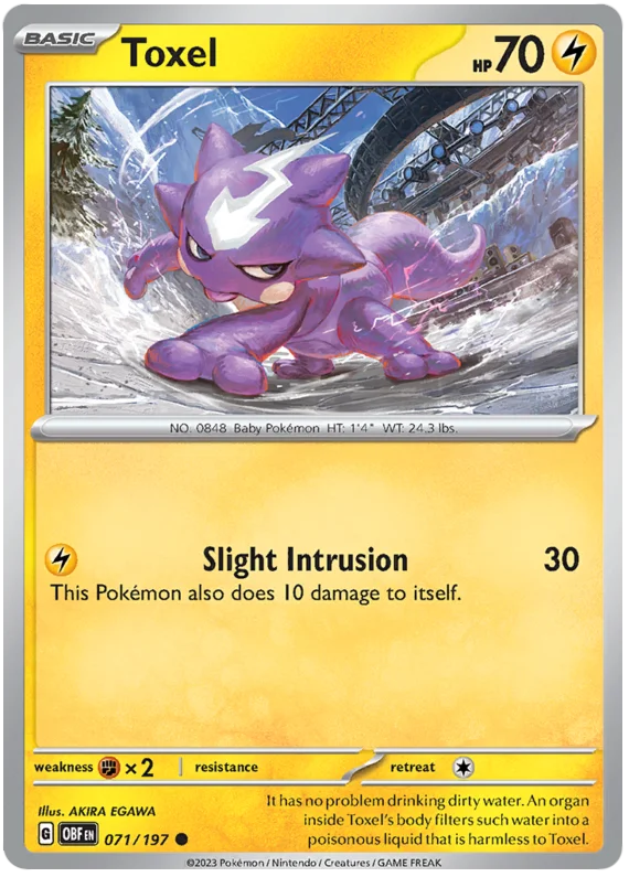Toxel Obsidian Flames Single Pokemon Card
