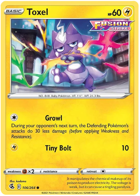 Toxel Fusion Strike Pokemon Card Singles 106/264