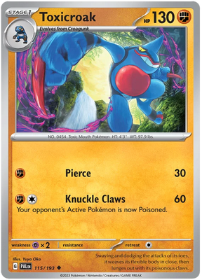 Toxicroak Paldea Evolved Single Pokemon Card