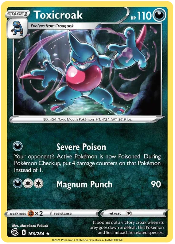 Toxicroak Fusion Strike Pokemon Card Singles 166/264