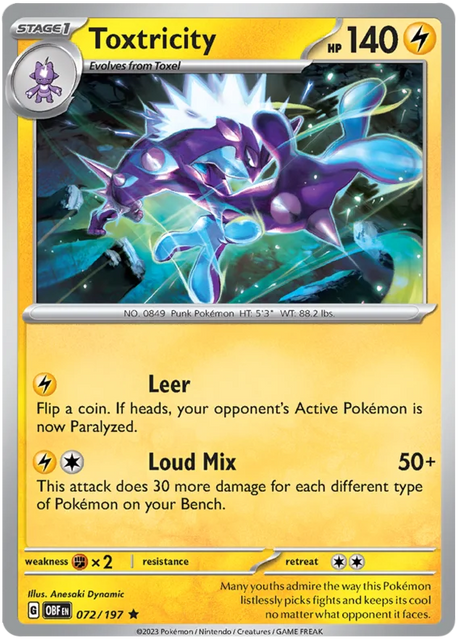 Toxtricity Obsidian Flames Single Pokemon Card