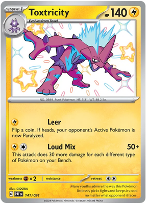 Toxtricity Paldean Fates Pokemon Card Single 141/091