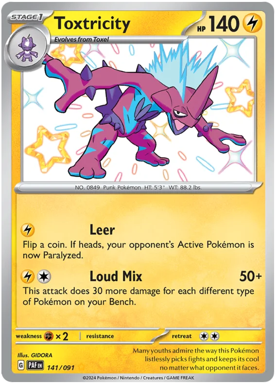 Toxtricity Paldean Fates Pokemon Card Single 141/091