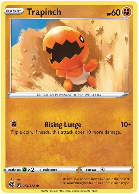 Trapinch Brilliant Stars Pokemon Card Singles 074/172