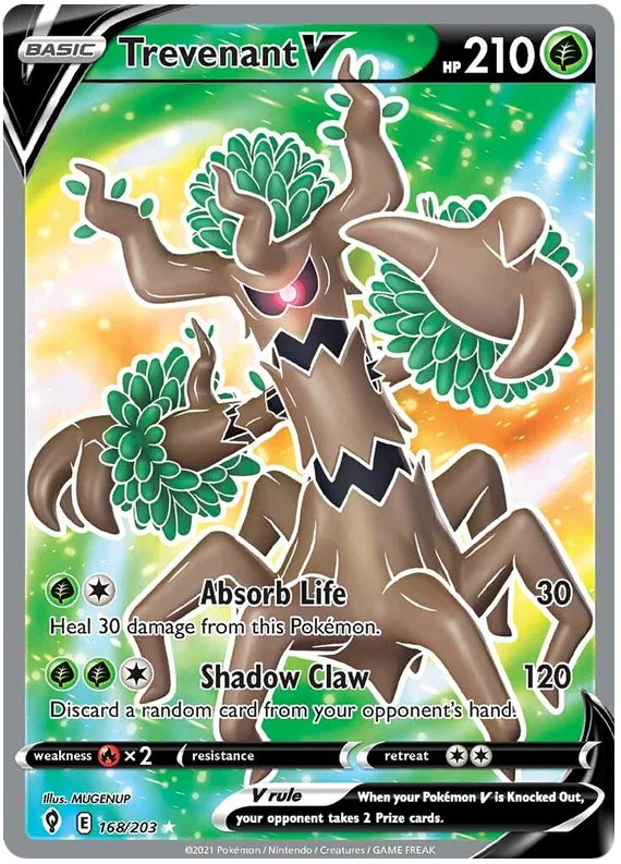 Trevenant V (Full Art) 168/203 - Pokemon TCG Evolving Skies card