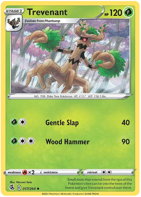 Trevenant Fusion Strike Pokemon Card Singles 017/264