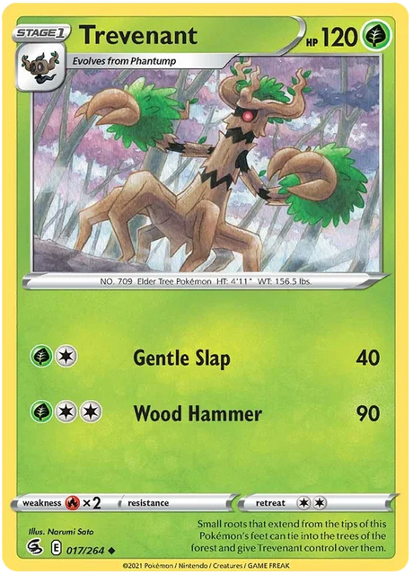 Trevenant Fusion Strike Pokemon Card Singles 017/264