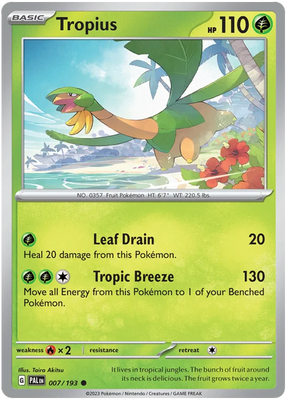 Tropius Paldea Evolved Single Pokemon Card