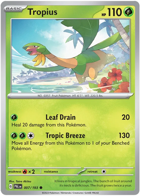 Tropius Paldea Evolved Single Pokemon Card