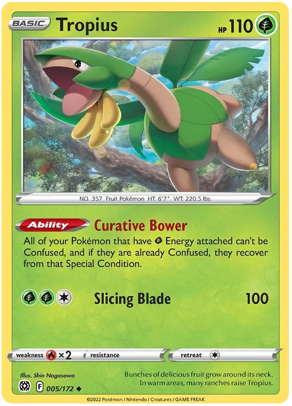 Tropius Brilliant Stars Pokemon Card Singles 005/172