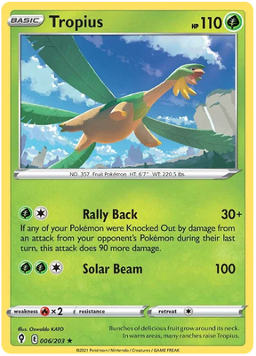 Tropius 006/203 - Pokemon TCG Evolving Skies card