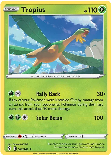 Tropius 006/203 - Pokemon TCG Evolving Skies card
