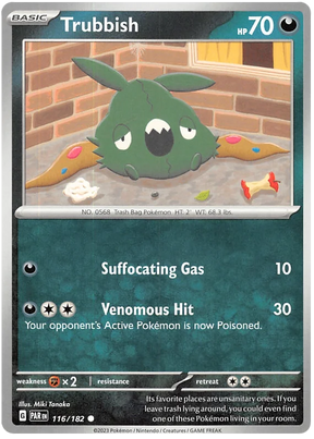 Trubbish Paradox Rift Single Pokemon Card 116/182