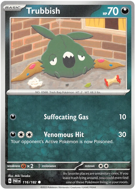 Trubbish Paradox Rift Single Pokemon Card 116/182