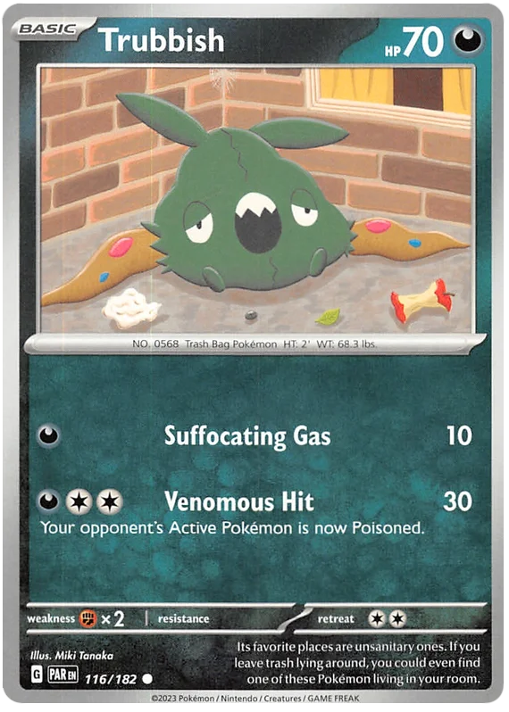 Trubbish Paradox Rift Single Pokemon Card 116/182