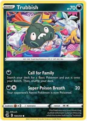 Trubbish Fusion Strike Pokemon Card Singles 168/264