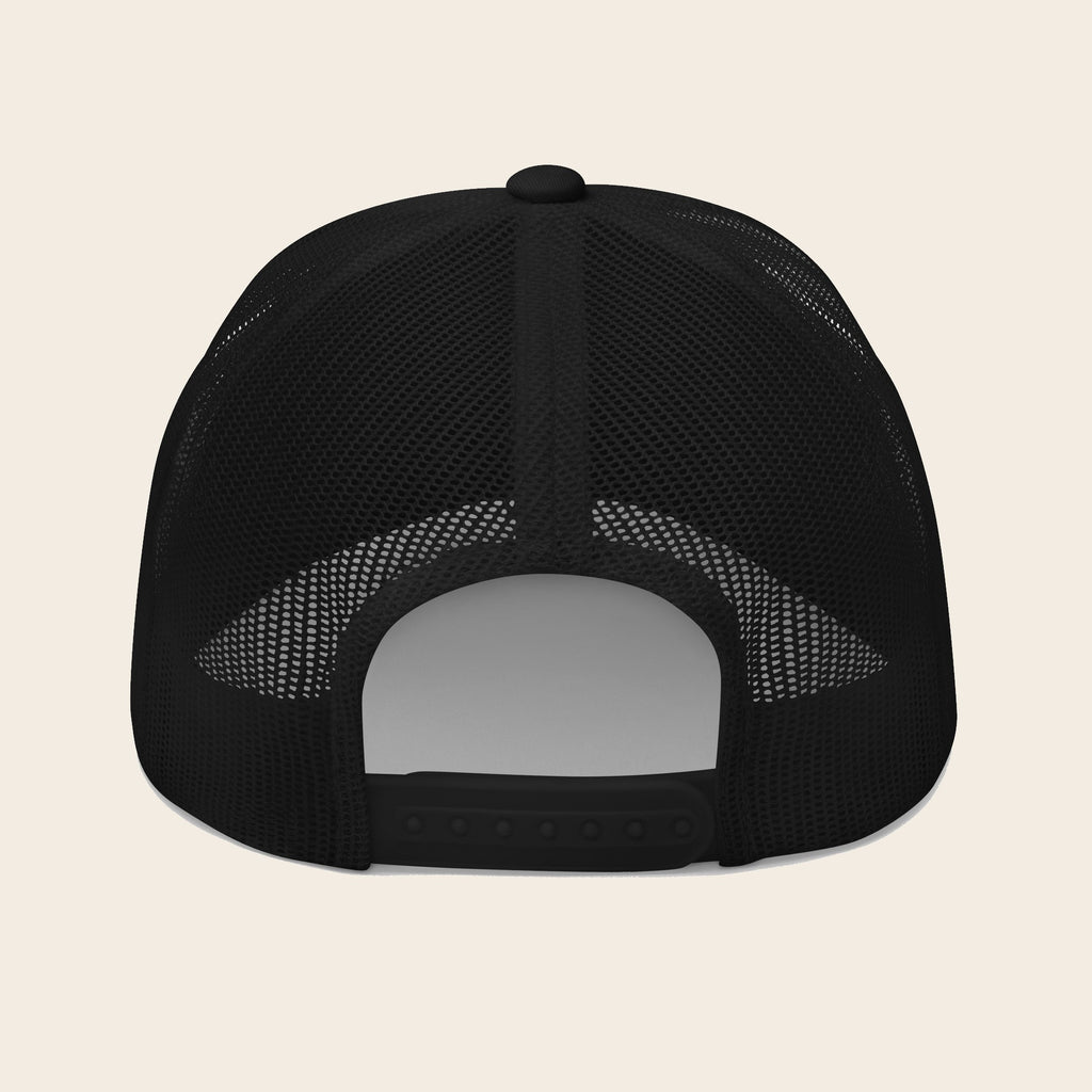 Colorless Type Pokemon 3D Embroidered Black with Black Mesh Back Trucker Hat Back