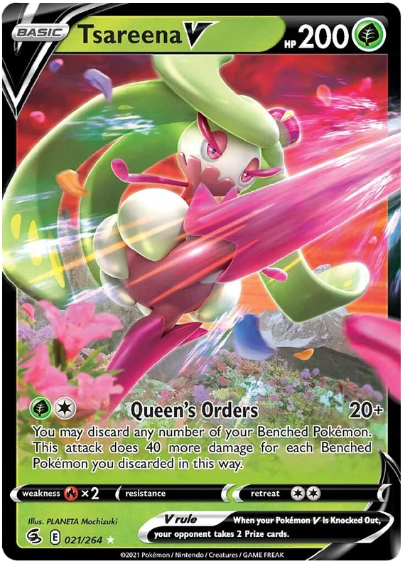 Tsareena V Fusion Strike Pokemon Card Singles 021/264