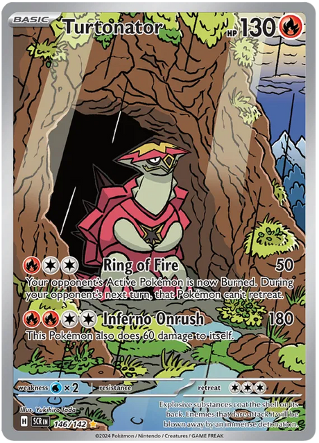 Turtonator Illustration Rare Stellar Crown Pokemon Single Card 146/142