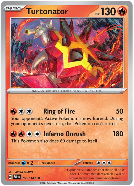 Turtonator Stellar Crown Pokemon Single Card 025/142