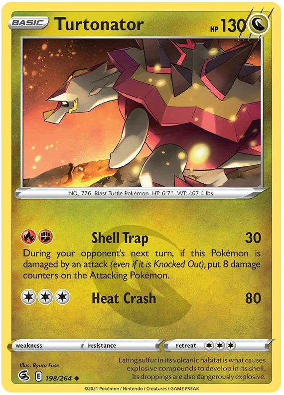 Turtonator Fusion Strike Pokemon Card Singles 198/264