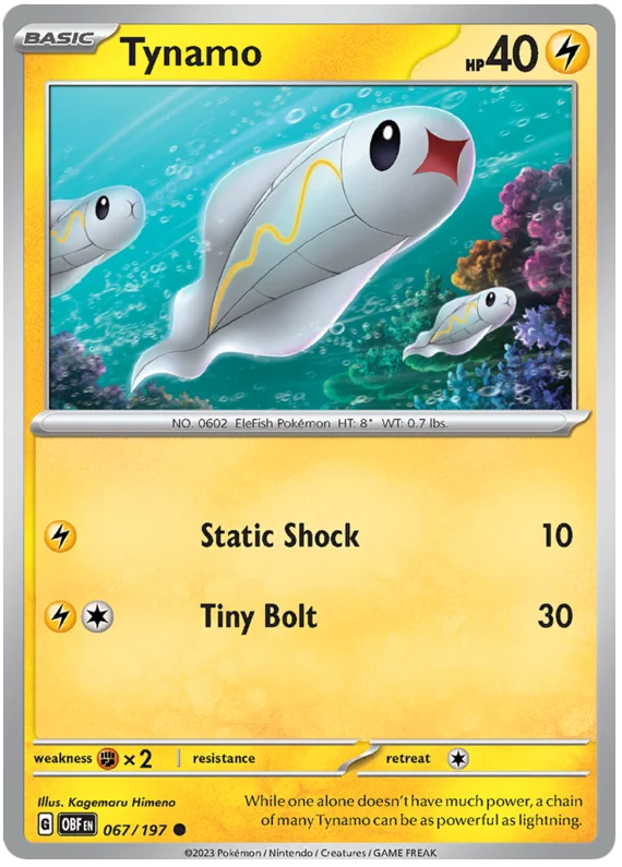 Tynamo Obsidian Flames Single Pokemon Card