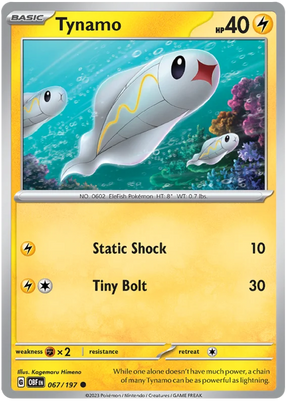 Tynamo Obsidian Flames Single Pokemon Card