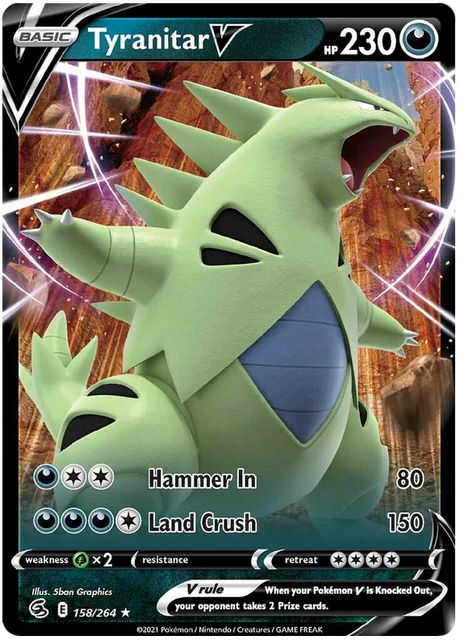 Tyranitar V Fusion Strike Pokemon Card Singles 158/264