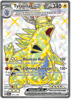 Tyranitar ex Full Art Obsidian Flames Single Pokemon Card