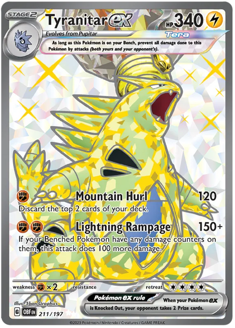 Tyranitar ex Full Art Obsidian Flames Single Pokemon Card
