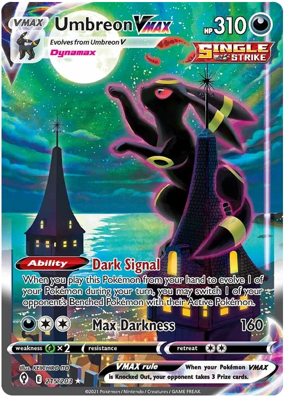 Umbreon VMAX (Alternate Art Secret) 215/203 - Pokemon TCG Evolving Skies card