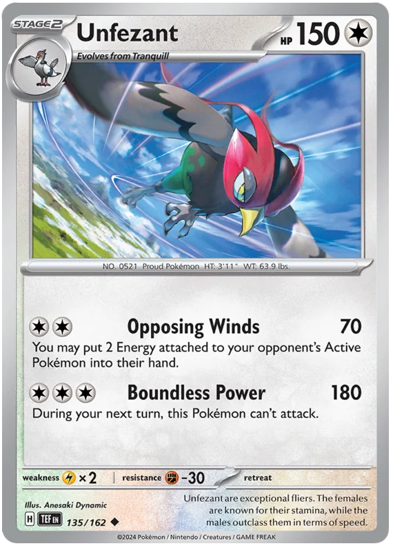 Unfezant Temporal Forces Pokemon Single 135/162