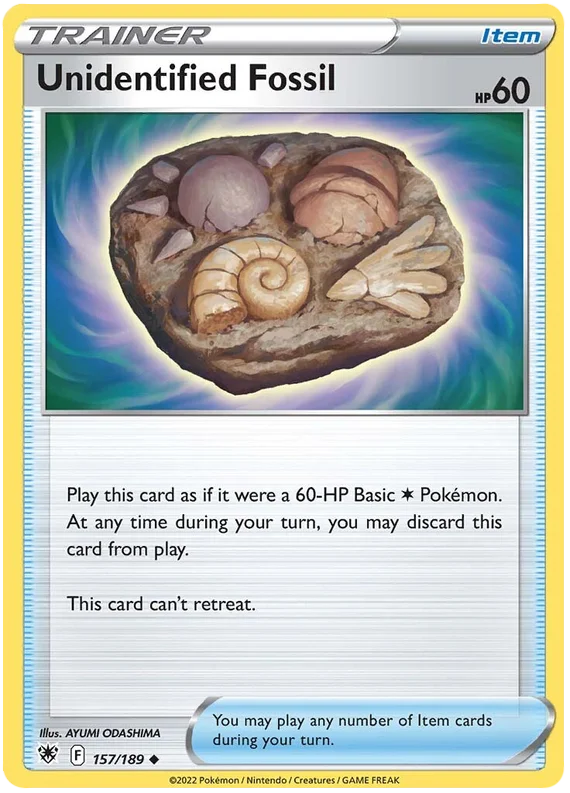 Unidentified Fossil Astral Radiance Pokemon Card Singles 157/189