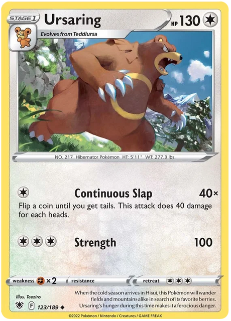 Ursaring Astral Radiance Pokemon Card Singles 123/189