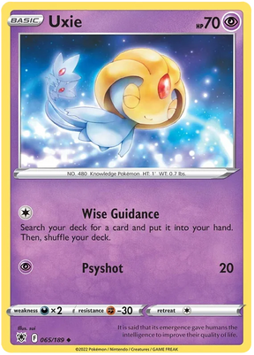 Uxie Astral Radiance Pokemon Card Singles 065/189