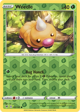 Weedle 001/185, Vivid Voltage, Reverse Holo finish, representative matte composite
