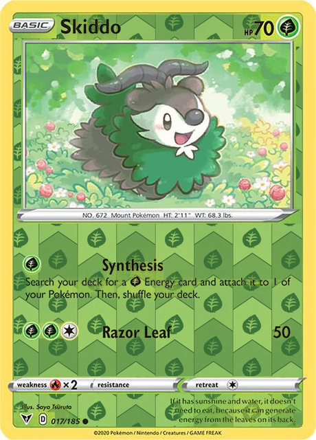 Skiddo 017/185, Vivid Voltage, Reverse Holo finish, representative matte composite