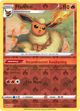 Flareon 026/185, Vivid Voltage, Reverse Holo finish, representative matte composite