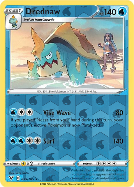 Drednaw 039/185, Vivid Voltage, Reverse Holo finish, representative matte composite