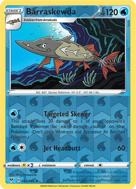 Barraskewda 042/185, Vivid Voltage, Reverse Holo finish, representative matte composite