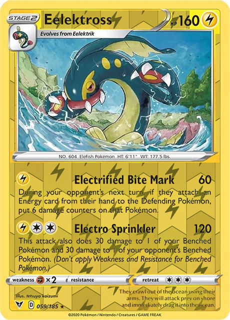 Eelektross 059/185, Vivid Voltage, Reverse Holo finish, representative matte composite