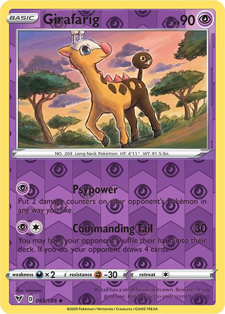 Girafarig 065/185, Vivid Voltage, Reverse Holo finish, representative matte composite