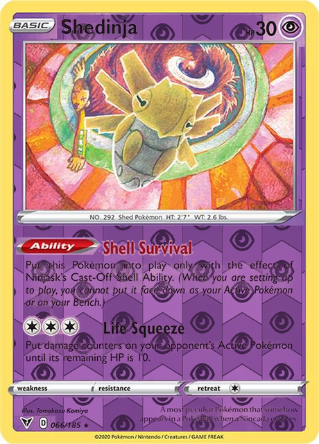 Shedinja 066/185, Vivid Voltage, Reverse Holo finish, representative matte composite
