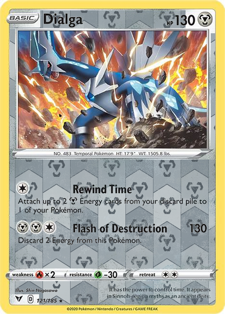 Dialga 121/185, Vivid Voltage, Reverse Holo finish, representative matte composite