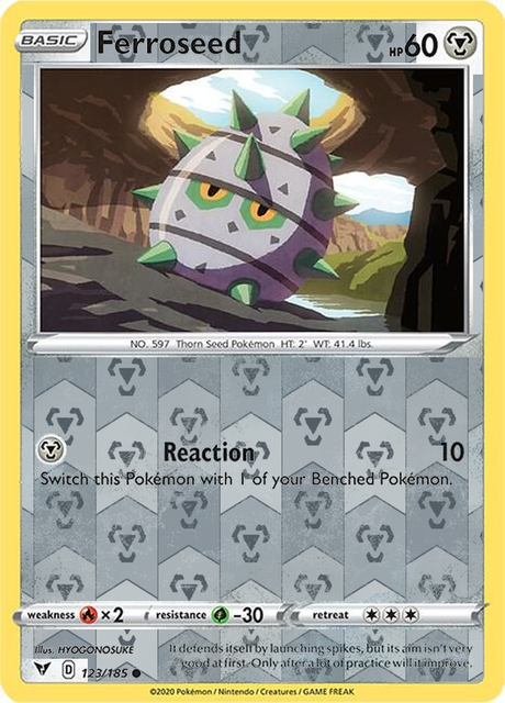 Ferroseed 123/185, Vivid Voltage, Reverse Holo finish, representative matte composite
